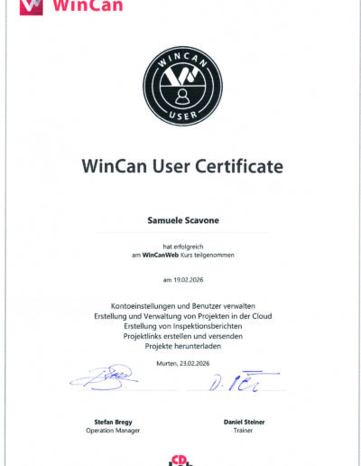 WinCan Zertifikat Samuele Scavone